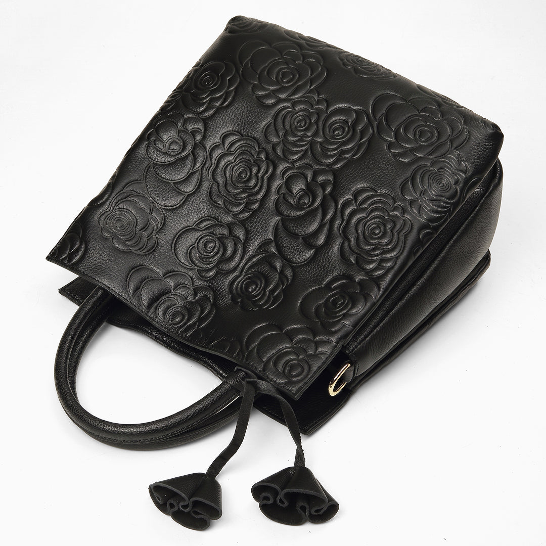 Camelia Embossed Tote Bag