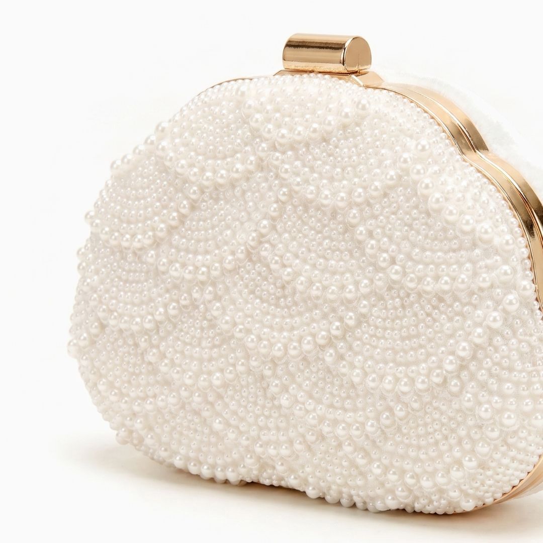 Celestine Pearl Clutch