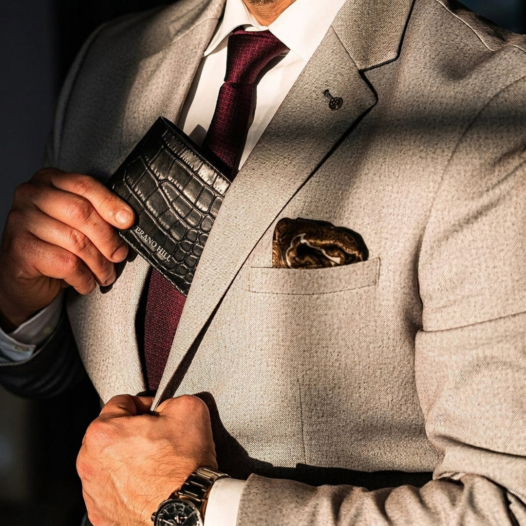 Croc-Embossed Slim Wallet